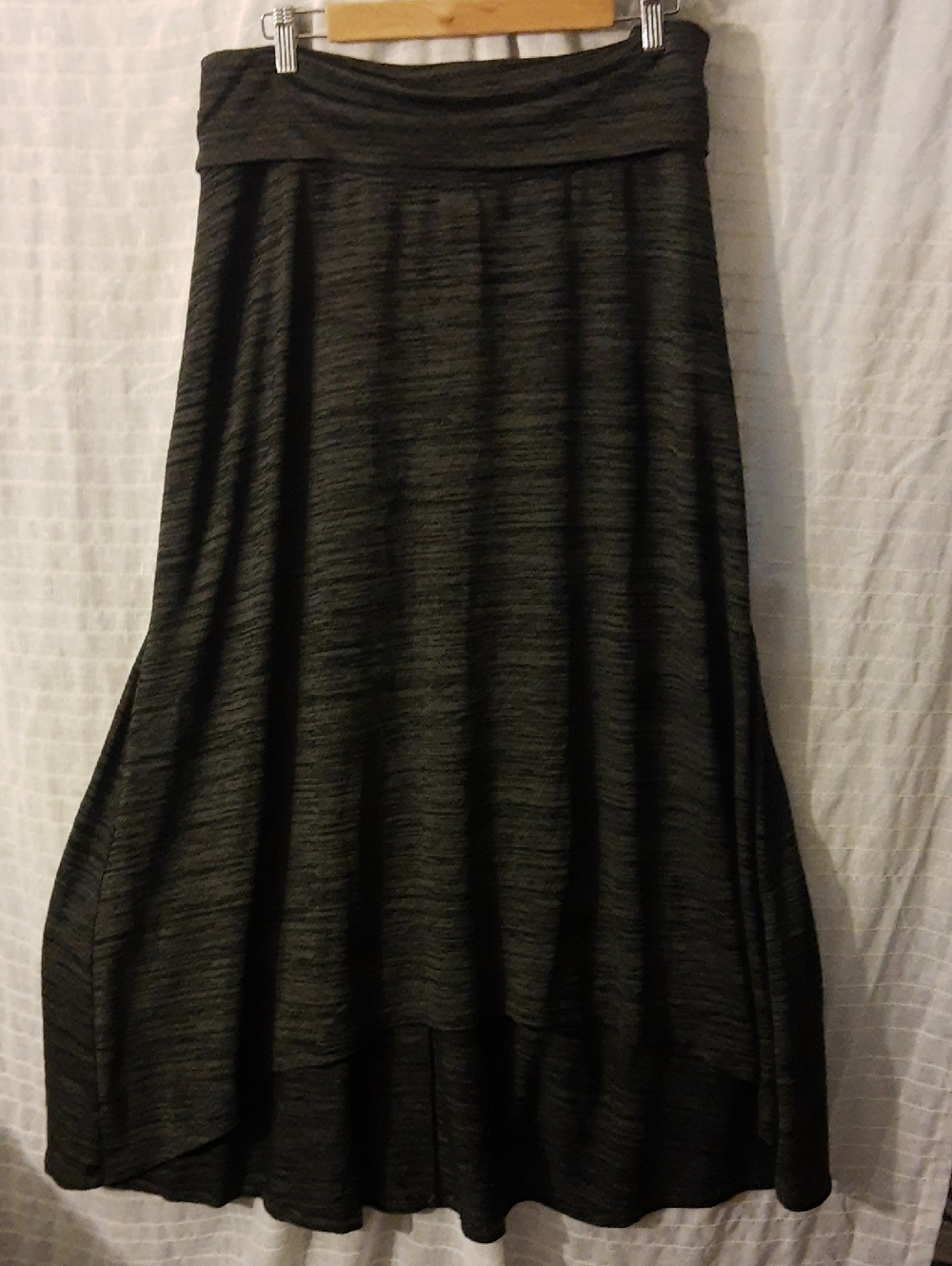 Livi Active charcoal heathered foldover-waist maxi skirt